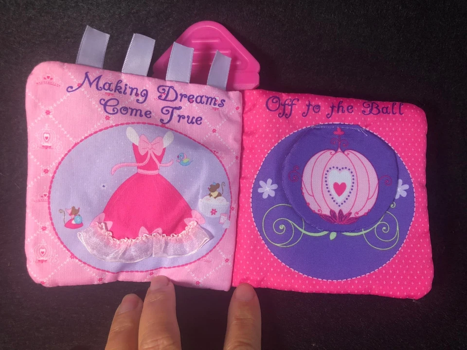 Disney Baby Princess Pink Soft Book Kids Preferred Teether Baby Girl Toy Clip On - Image 3 of 4