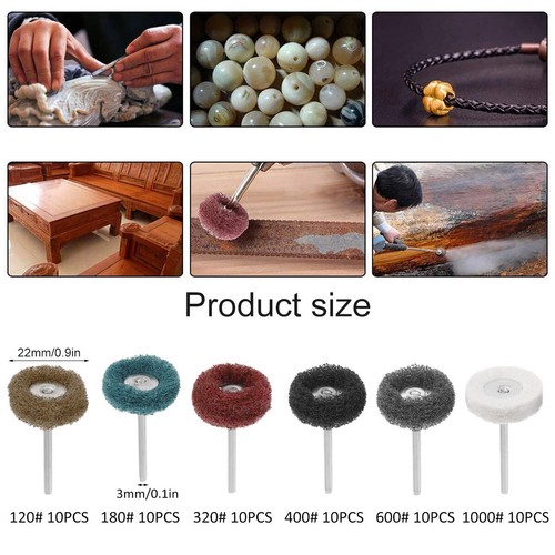10x Polishing Wheel Buffing Pad Power Tools For Dremel Rotary Tool Drill Bits SG - Picture 12 of 18