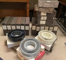 Lot Of 20 Vintage GAF Rototray Carousel Slide Trays W/ Boxes,