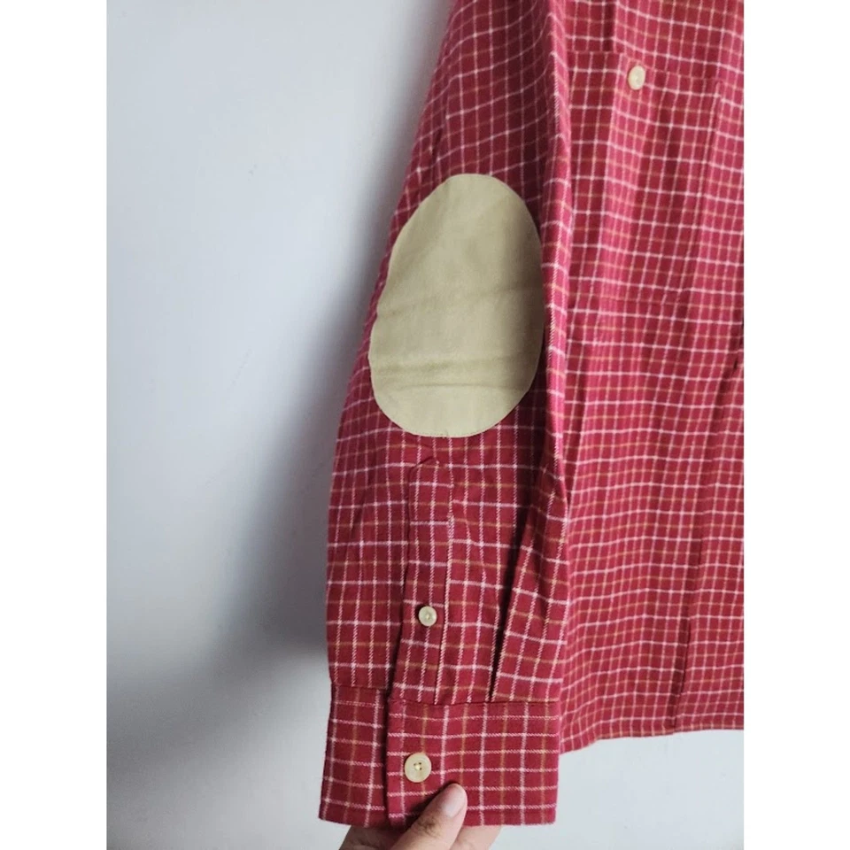 Denim & Co. Mujeres Rojo Blanco Cuadros con Borde de Cuero Cremallera Completa Algodón Chaqueta talla 1X Foto 4 de 4