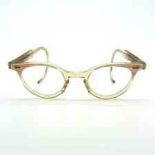 Vintage 50s 60s Girls Eyeglasses Frames Retro Pink Clear Lucite Cat Eye