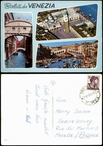 Cartoline Venedig Venezia Mehrbildkarte mit Sehenswürdigkeiten 1965 - Bild 1 von 3