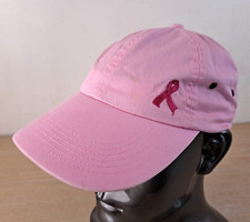 BREAST CANCER AWARENESS RIBBON ADJUSTABLE STRAPBACK BASEBALL HAT/CAP, PINK