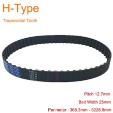 Rubber Timing Belt Pitch 12.7mm Close Loop Synchronous Belts Width 25mm H-Type