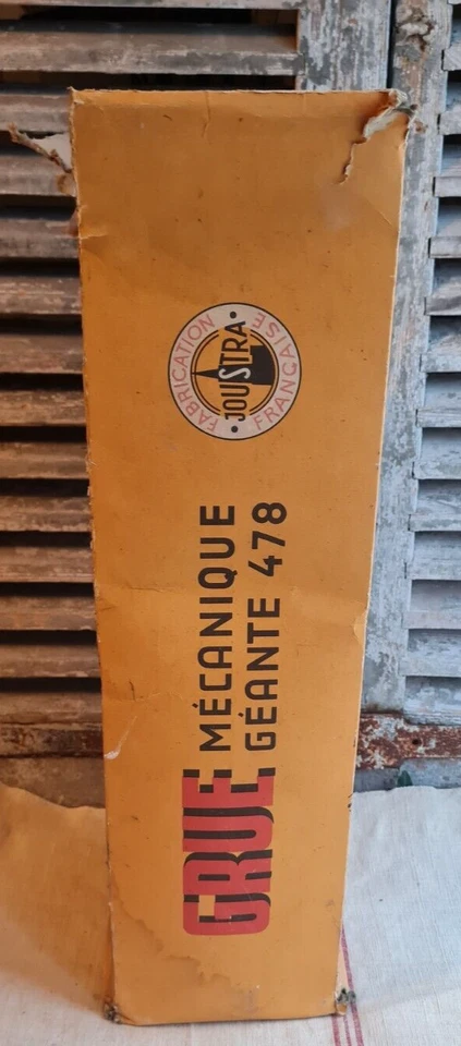 ANCIENNE GRANDE GRUE 478 JOUET EN TOLE JOUSTRA DANS SON CARTON - Photo 3/4