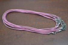 12 PCS PINK WAX COTTON NECKLACE CORD WITH CLAW CLAPS 18" T-915