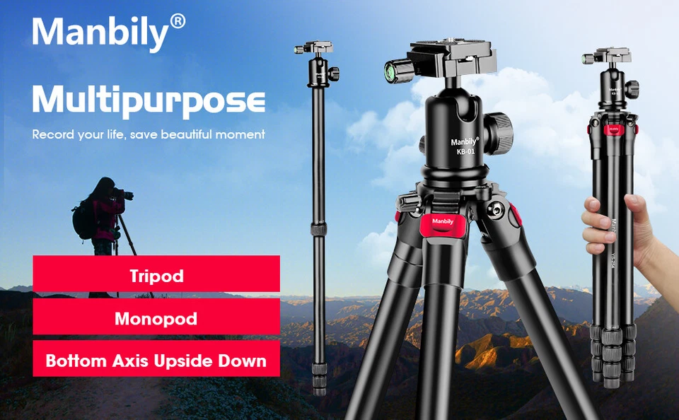 Manbily 360° Ball Head Camera Tripod Stand for Mobile Phone Camera Photo - Image 2 of 4