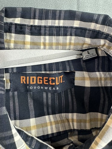 Ridgecut Toughwear Button Up Shirt Men's 2XL Short Sleeve Outdoors Black Yellow - Picture 3 of 7