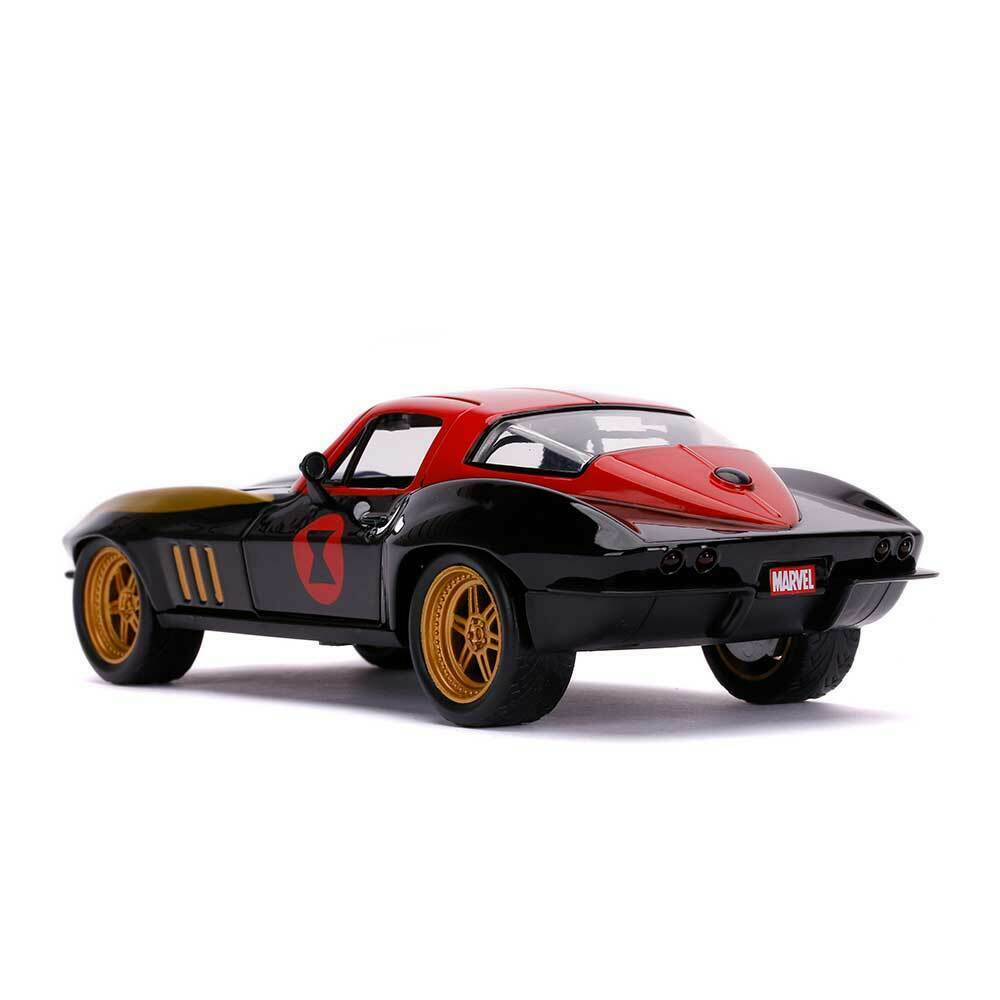 Jada アベンジャーズ【BLACK WIDOW ＆’66 CORVETTE】 Amazon.com: Marvel 1:24 1966 Chevy Corvette Die-cast Car