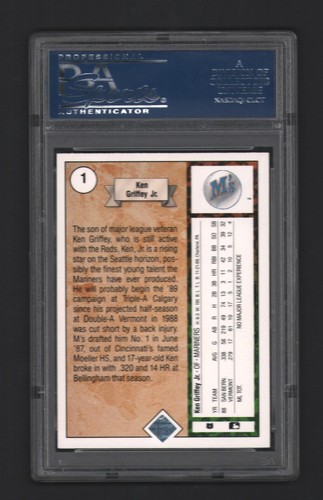 Ken Griffey Jr. Mariners HOF 1989 Upper Deck #1 Rookie Card Rc PSA 8 X066 - Picture 2 of 2