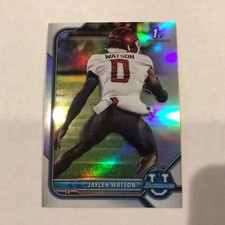 #76 Jaylen Watson Chiefs 1st RC 2021-22 Bowman University Chrome Refractor