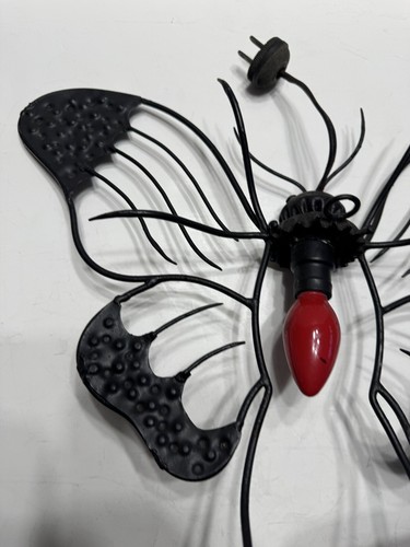 Vintage Metal Butterfly Wall Decor Lamp, Mid Century Modern Black/Red - Picture 16 of 22