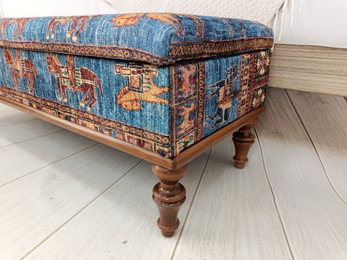Handmade furniture, Hidden storage, Ottoman bench, Bohemian bench, Footstool - Picture 11 of 11