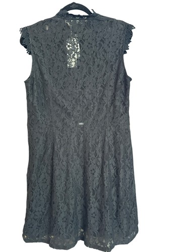 Obey Rapture Black Lace Keyhole Dress Size XL Short Sleeve Lined NWT - Picture 4 of 7