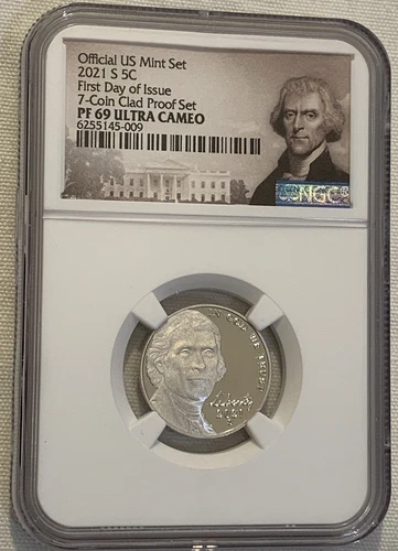 2021 S Clad Proof Nickel 7 coin clad proof set NGC PF69 ULTRA CAMEO First Day 