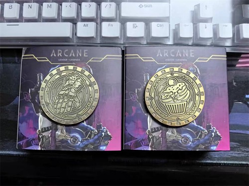League of Legends Arcane Zircon Commemorative Coin JINX VI Caitlyn Gold Coin - Picture 12 of 29