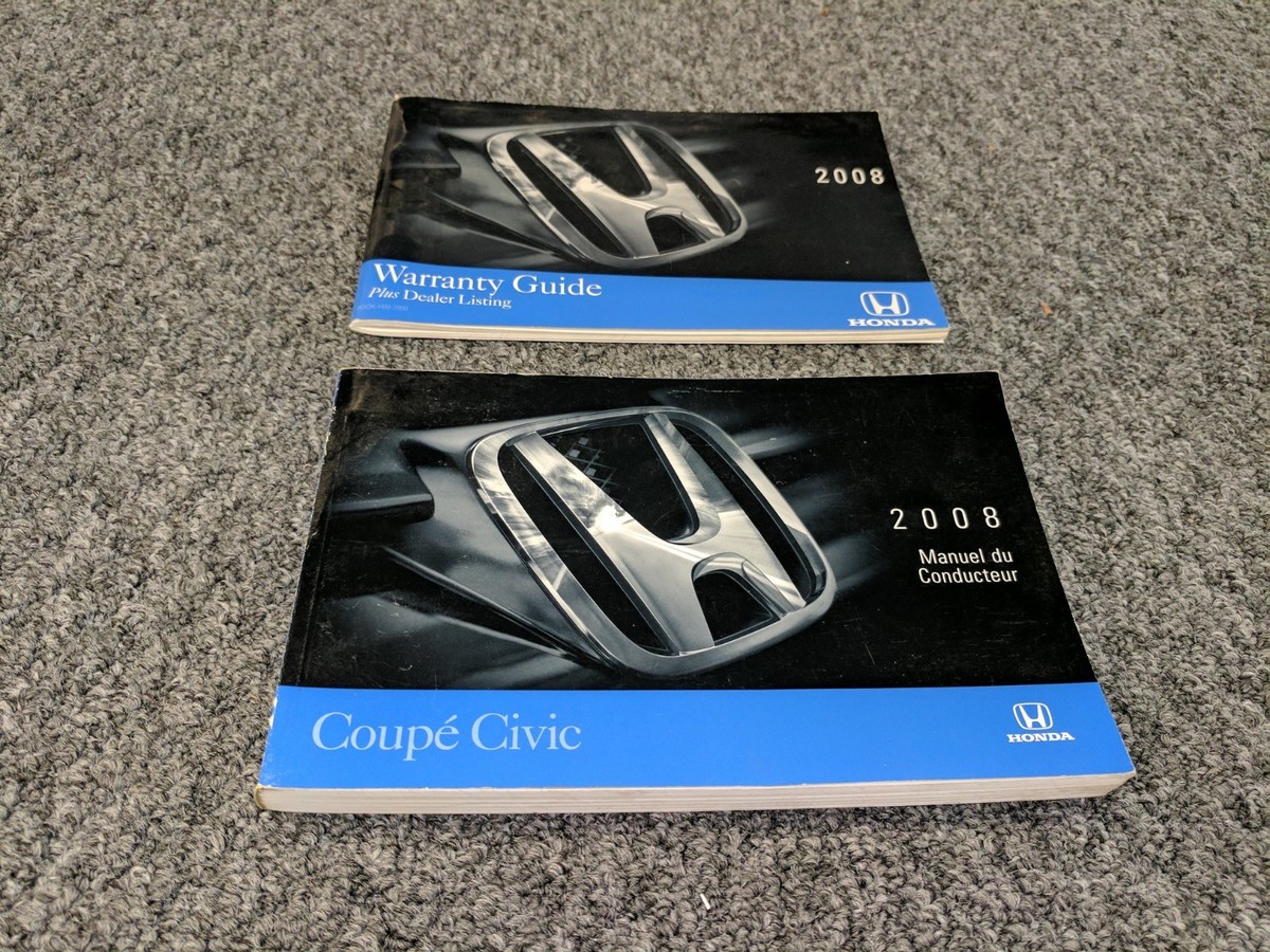 2008 Honda Civic Coupe Owner Owner's Manual User Guide Set DX LX