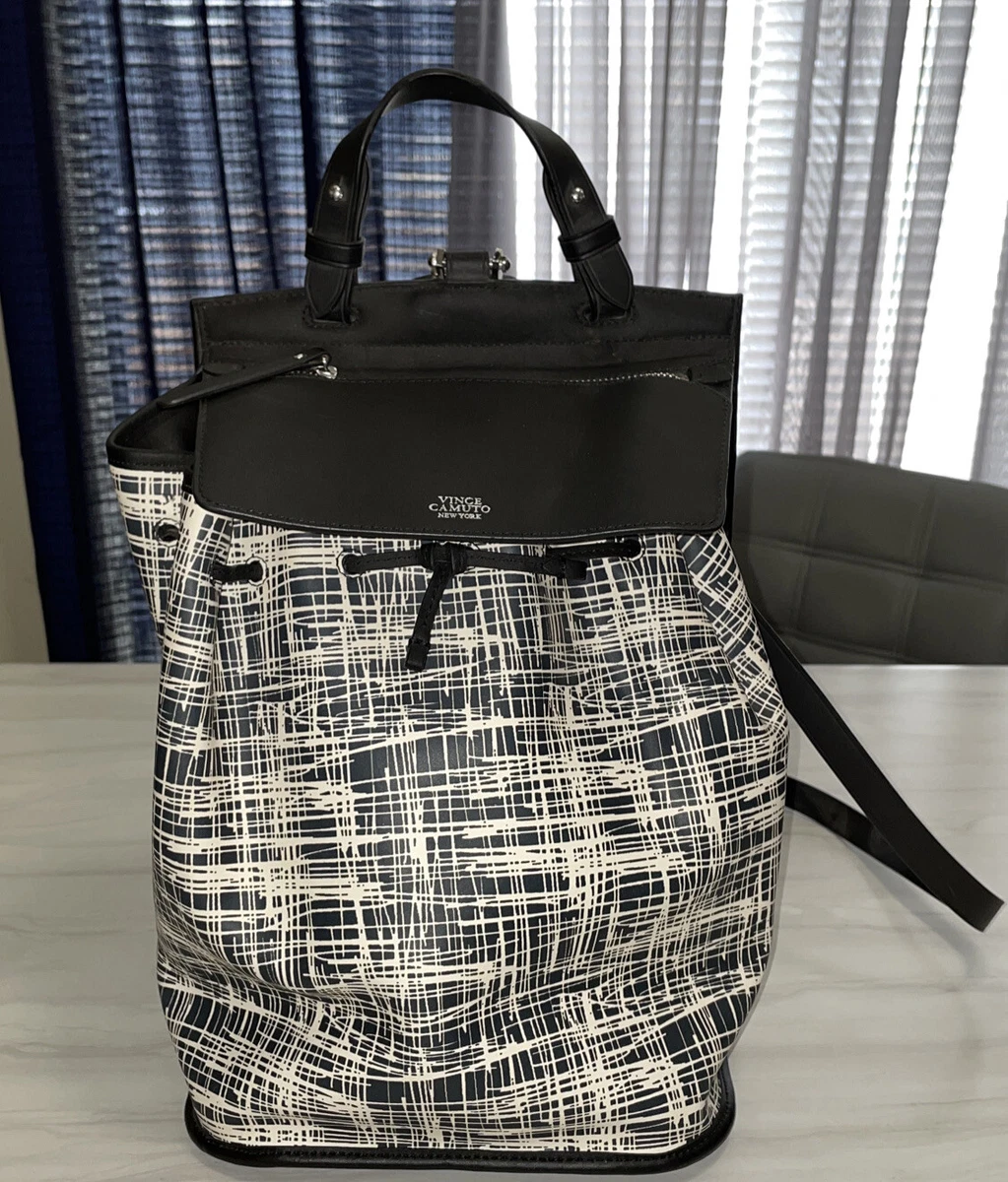 Vince camuto sales black leather backpack