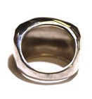 925 Sterling Silver White Hammered Hollow Dome Ring 7.7g Size 7 — photo 5