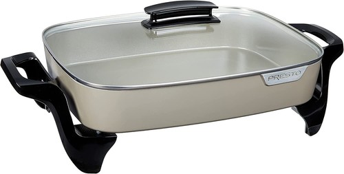 Presto 06856 16-inch Ceramic Electric Skillet - 1500 W - 120V AC -Tempered Glass