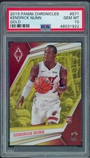 2019-20 Panini Chronicles Kendrick Nunn #571 Gold 10/10 Rookie Card RC PSA 10