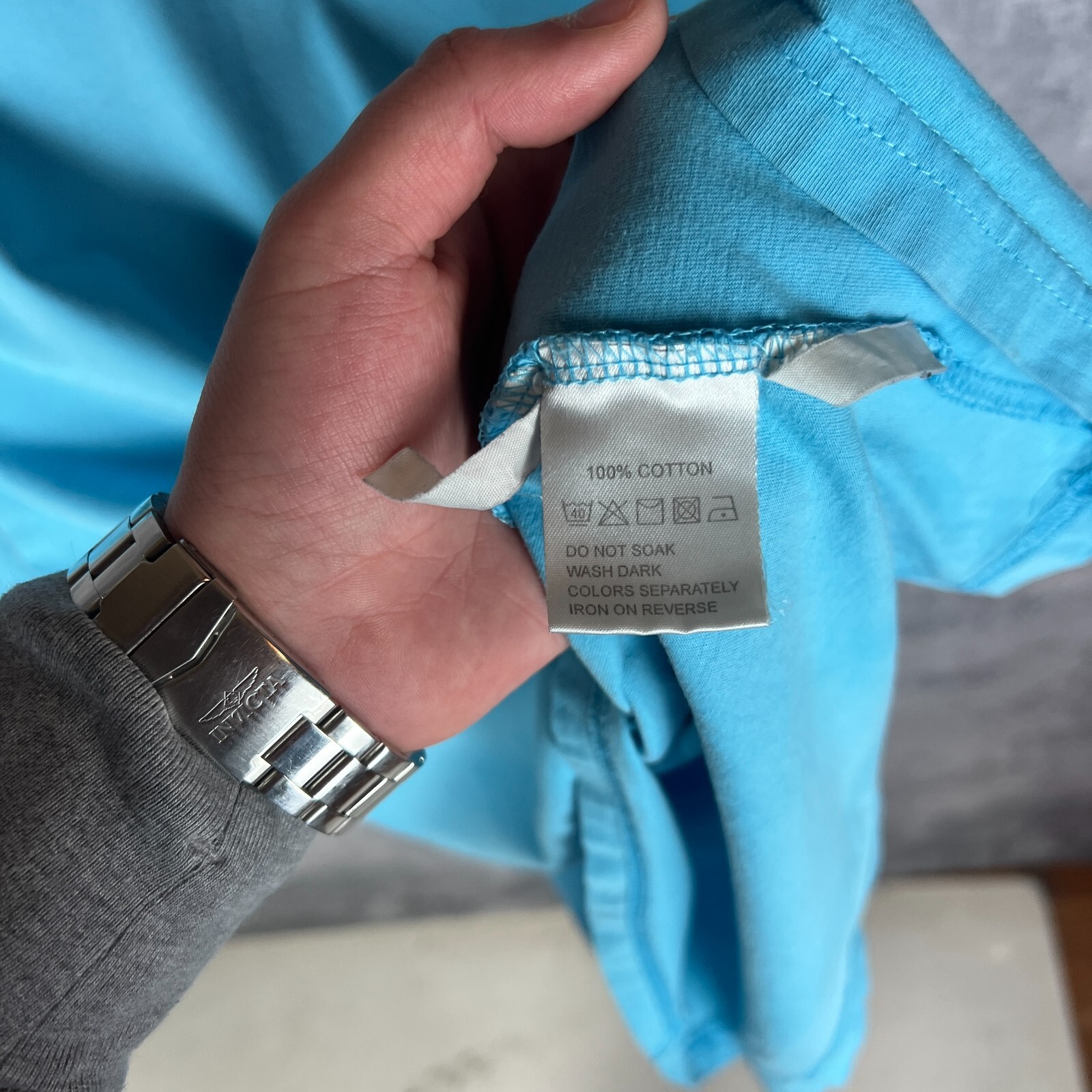 SAINT LAURENT Maglione pullover uomo YvesSaintLaurent scollo a V blu cotone taglia L