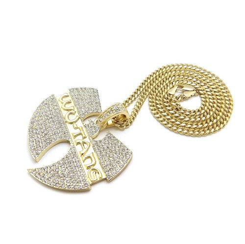 New Iced Wu Tang Pendant 18" 20" 24" Box Rope Cuban Chain Hip Hop Necklace XZ418 - Picture 23 of 31