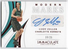 2018-19 Immaculate Modern Marks Autographs Red MM-CZL Cody Zeller Auto 10/25