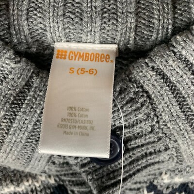   Cotton 5パック Mサイズ Gymboree Kids Fair Isle Grey Sweater Fleece Neck Lining Size 5-6