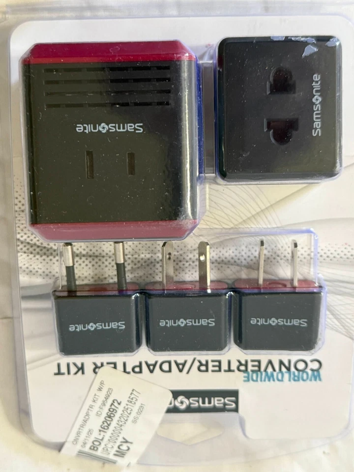 新秀丽全球转换器/适配器套件带袋 2017 #49304-1073 黑色红色 — 第 2/4 张图片