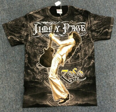 VINTAGE T SHIRT Jimmy Page ZOSO Hanes Medium Led Zeppelin Classic Rock N  Roll