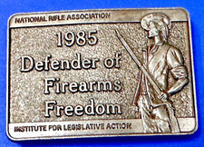 NRA ILA 1985 Defender / National Rifle Institute Legislative Action Belt Buckle