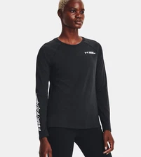 NEW Under Armour Women's Script UA Graphic Long Sleeve Shirt 1374188-001 SMALL