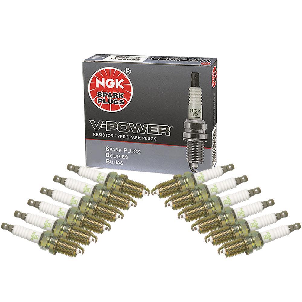 NGK Set 12 V-Power Spark Plug Nickel V-Cut for Mercedes W140 W163 R170 W203 W215
