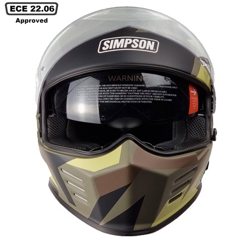 SIMPSON VENOM COMANCHE FULL FACE DUAL VISOR ECE 22.06 MOTORCYCLE BIKE DVS HELMET - Picture 7 of 10