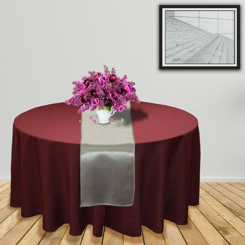 Silla de corredor de mesa satinada de 11""x 108"" faja boda fiesta mesa decoración corredores - Imagen 81 de 91