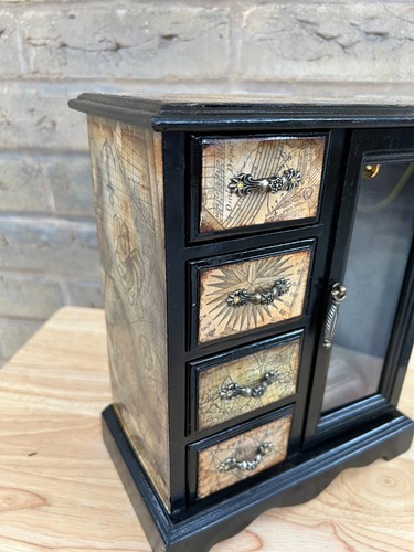 Steampunk inspired Wooden Wardrobe style Jewellery Box 26cm x 21cm x 13cm - Picture 8 of 10
