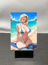 Android 18 Waifu Anime Custom Art Trading Card NSFW AVAILABLE W5583