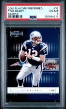 2001 PLAYOFF PREFERRED SAMPLE #33 TOM BRADY PSA 6