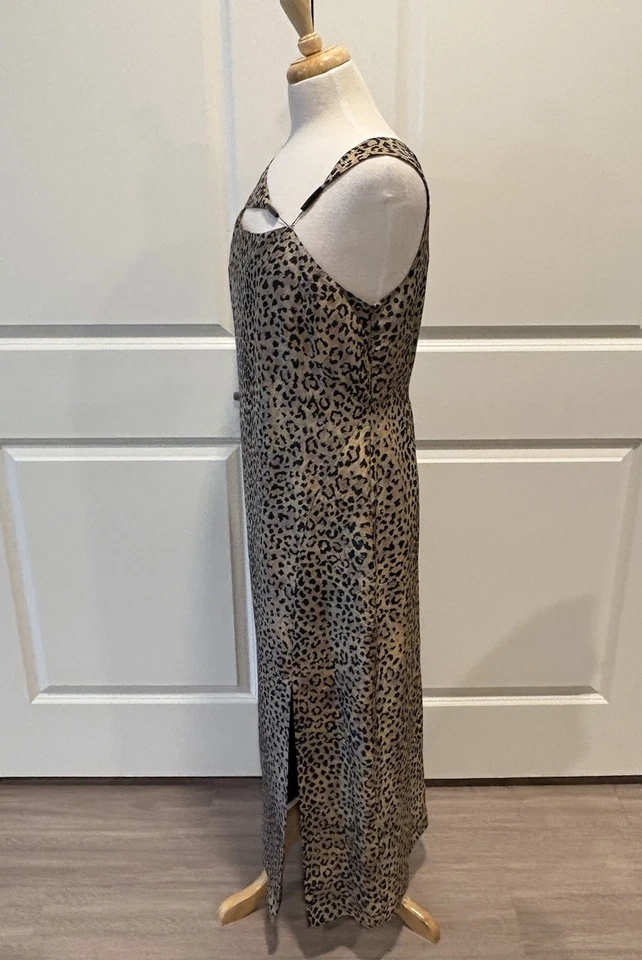 Vintage 90’s Robbie Bee 100% Silk Maxi Dress Women’s Size 14 Animal Print Y2K - Image 4 of 4