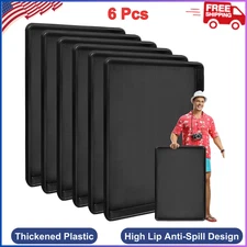 6 Pcs Extra Large Auto Oil Drip Pan, 35.4 x 24 x1.6 Inches Oil Drip Tray, Strong