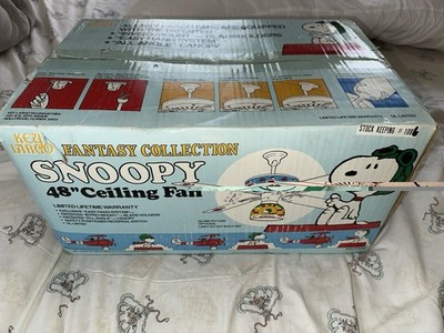 Vintage Snoopy Key Largo 48  Ceiling Fan 1984 Saff Enterprise Y-1-WH White L@@K