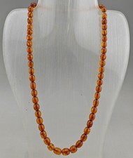 Vintage collier en perles d'ambre collier  poids 23.8 Grs