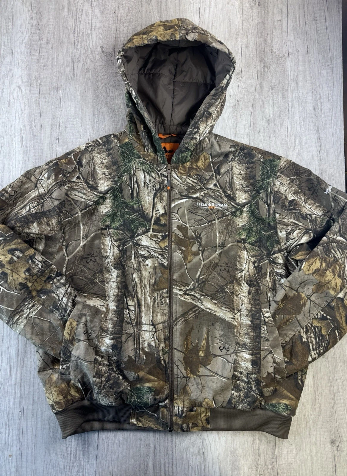 Field and stream real tree jacket men’s xl camo hunting outerwear hydro repel