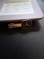 mercedes benz tie clasp black and silver vintage German