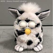 Vintage 1998 Tiger Electronics Furby Black White Spotted Dalmatian Pattern Plush