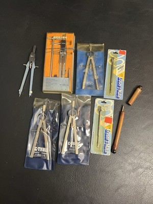 Vtg Lot Drafting Tools Drawing 5 Compass Germany C-thru DI-26 Dietzgen Pickett