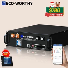 ECO-WORTHY 5120Wh 48V 100AH Server Rack LiFePO4 Lithium Battery UL1973 & UL9540A
