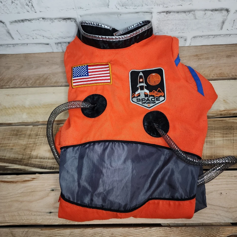 Space Team Orange Astronaut Costume for Kids Size 4-6 - Image 3 of 3