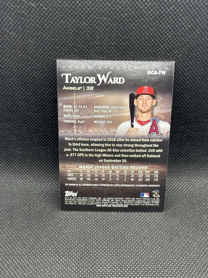 Taylor Ward 2019 Topps Stadium Club Rookie RC Auto With Ohtani Angels Mint - Image 2 of 2
